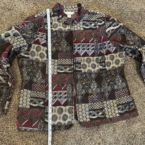 Coldwater Creek Christopher & Banks jacquard zipper jacket size XL