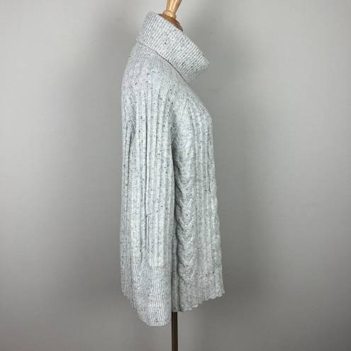 Krass&co The White Label  Sweater M Womens Gray Cable Knit Turtleneck‎ Wool Alpaca