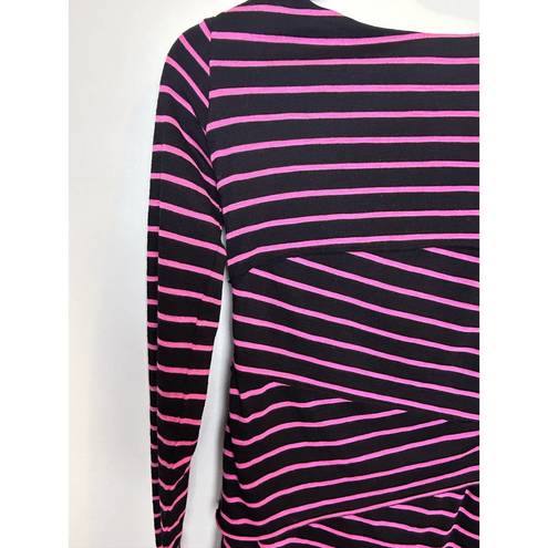 City Triangles  Black with Pink Stripe Bodycon Dress Women Small Barbie