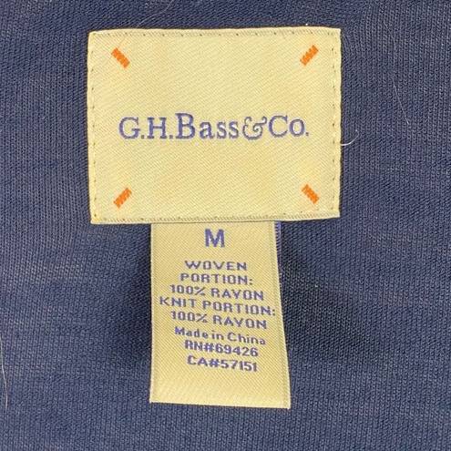 Krass&co G.H. Bass & . Navy Blue & Chambray Long Sleeve Shirt Size M