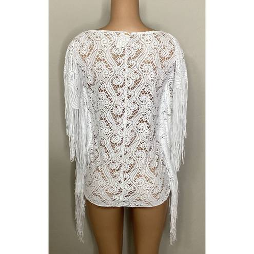 PilyQ New  water lily fringe coverup. XXS. Regularly $179