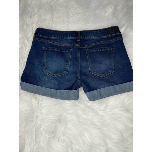 Celebrity Pink  11/30 High Rise Denim Cuffed Dark Wash Cotton Blend Jean Shorts