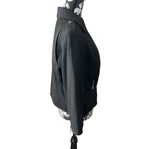 Cache  Women’s Black Moto Jacket Denim Material large