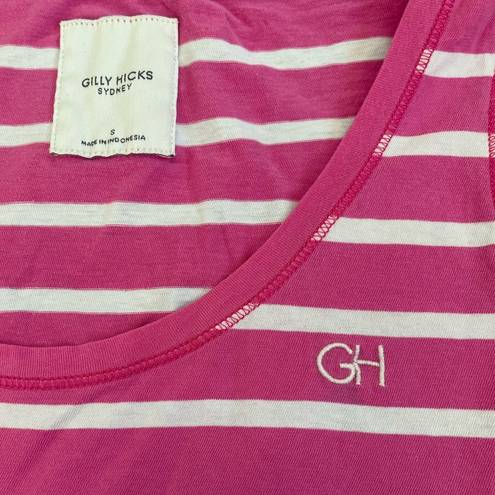 Gilly Hicks  pink striped t shirt