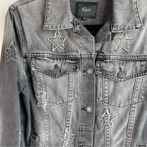 Rails  stars knox black faded oversized denim jacket size XS revolve