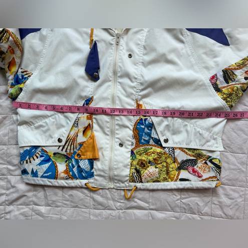 Mulberry Vintage  Street White w/ Nautical Patchwork Details Windbreaker - Medium