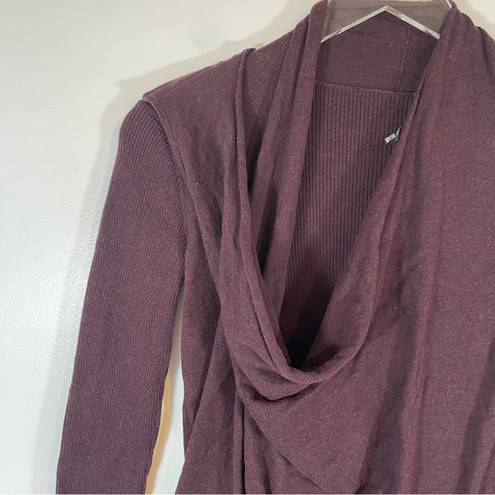 ALLSAINTS  Maroon ASYMMETRICAL SWEATER Long Sleeve Wrap Size Small