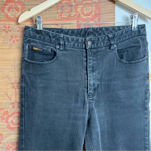 DKNY Vintage High Waisted Tapered Black Denim Jeans size 12 large