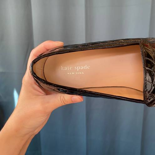 Kate Spade Lana Croc Embossed Loafers