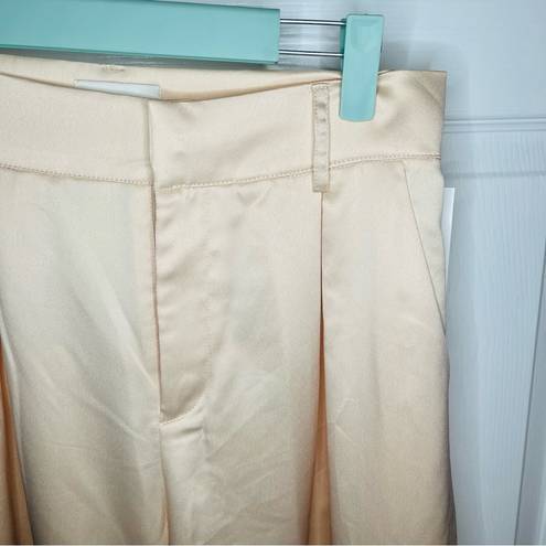 Aura Red Dress  Pretty And Polished Satin Wide Leg Pants Champagne Cream M NWT