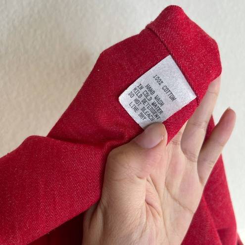 Vintage red denim studded vest Size L