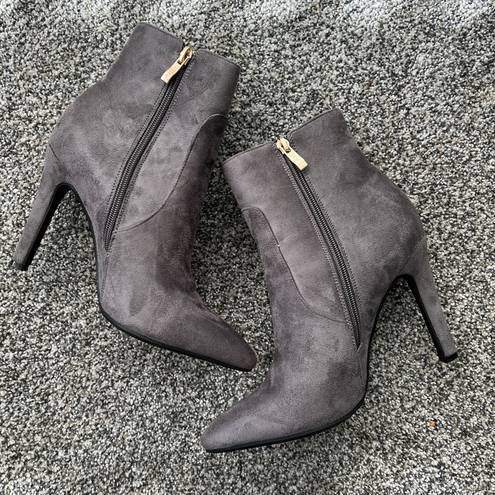 NWB! Suede Gray Ankle Boots