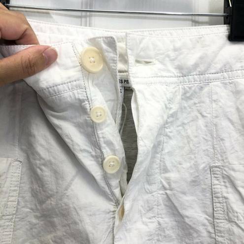 James Perse Standard  Women's White Lined Cropped Button Fly Pants Size 26