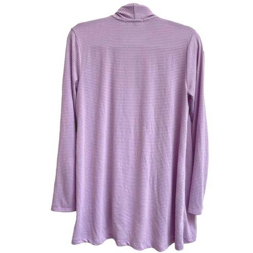 Gibson NEW  Women Size Medium Purple Ribbed Open Front Cardigan Sweater