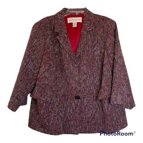 Doncaster  Burgundy Tweed Lined Blazer With Pockets Size 20W Excellent Condition