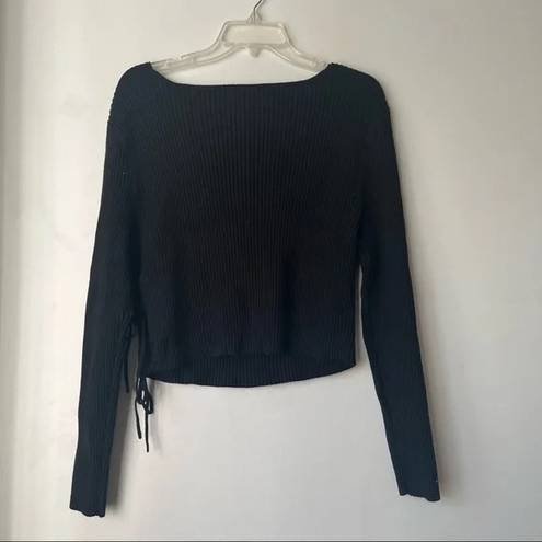 Fashion to figure  Whitney Black Knit Side Tie Sweater 0X