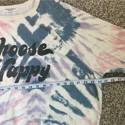 Grayson Threads 🦋  Choose Happy Tie Dye Crew Neck Sweatshirt XL