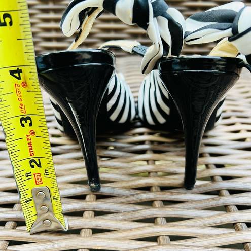 J Brand J Renee black/white striped heels 6.5 M