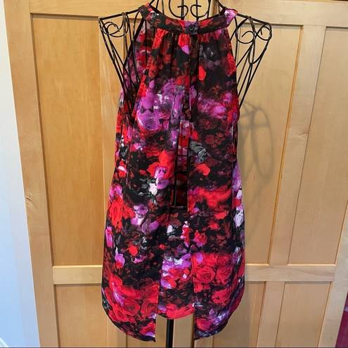 BB Dakota  red and pink floral sleeveless Top XS