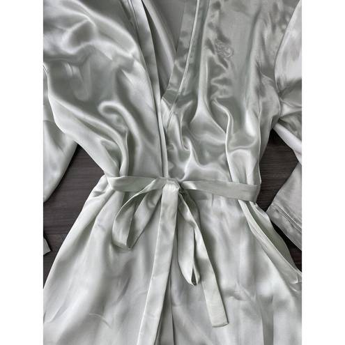 Oscar de la Renta  Pink Label Green Satin Robe Size L