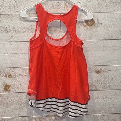 Deletta ANTHROPOLOGIE  Women’s Neon Coral Pink Scoop Neck Open Back Tank Top