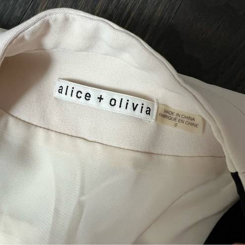 Alice + Olivia  White & Black Lined Cropped Blazer