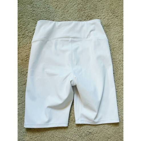 Good American  Bike Short White High Waisted Athleisure Athletic Shorts Size 2