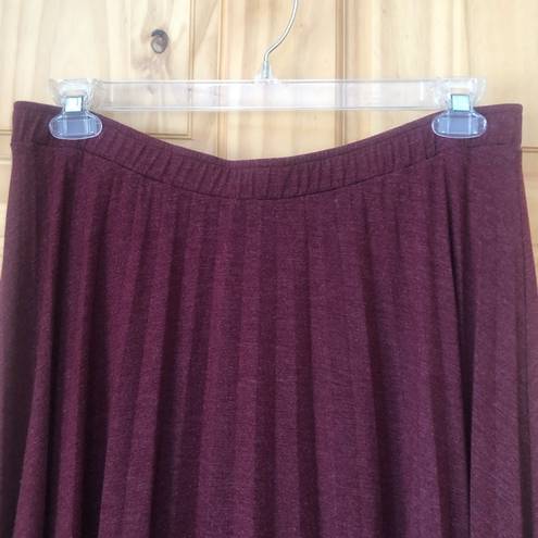 Coldwater Creek Vintage  burgundy pleated knit maxi skirt size XL