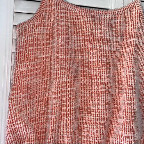 Loft  Orange Print Crop Top Spaghetti Straps Size XXS Petite ~