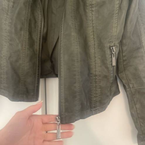 Dry Goods | dark green faux leather jacket