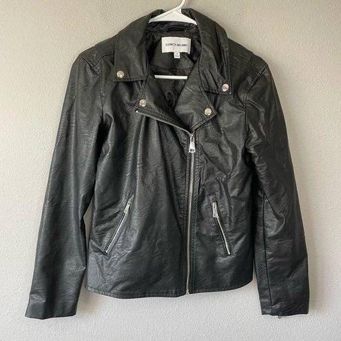 Elizabeth and James  Black Faux Leather Jacket XS Womens Bomber Full Zip Moto