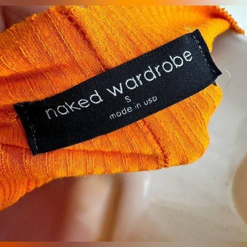 Naked Wardrobe  All Snatched Up Sleeveless Body-Con Dress orange