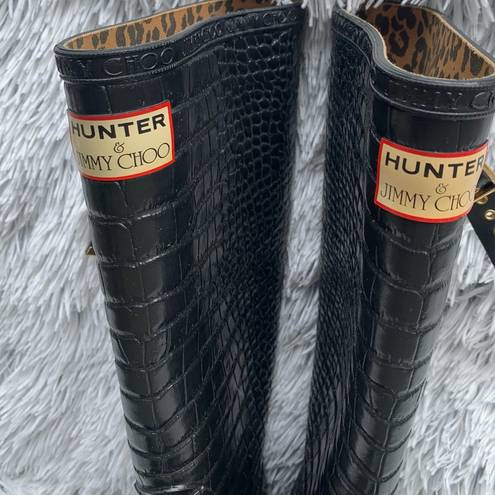 Jimmy Choo Hunter animal print women’s rain tall boots Size 6