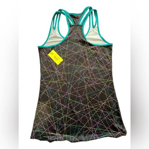 Xersion  Black with Neon‎ Stripes Athletic Racerback Tank Top Size ST