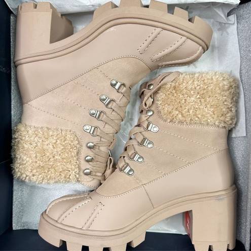 Splendid  Mikayla Faux Fur-Lined & Trim Combat Boots