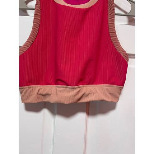 Beach Riot  Gwen Top Sports Bra Rouge Color Block Size XL