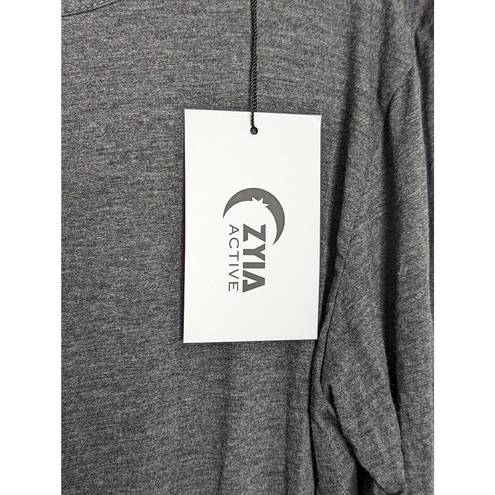 Zyia  Active Long Sleeve Jumpsuit Gray Womens Large Athleisure Loungewear Stretch