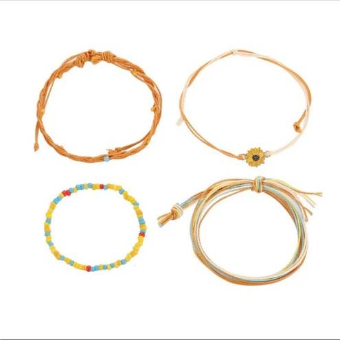 Daisy 4pcs/set Boho  Beads Bracelet Rope Chain Women Braided Charm Jewelry HP