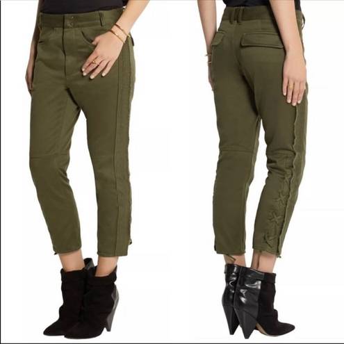 Isabel Marant  Olive Green High Rise Lace Up Pants