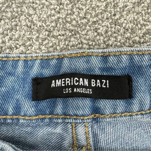 American Bazi  Distressed Boyfriend Jeans Hollywood Graffiti Blue Large