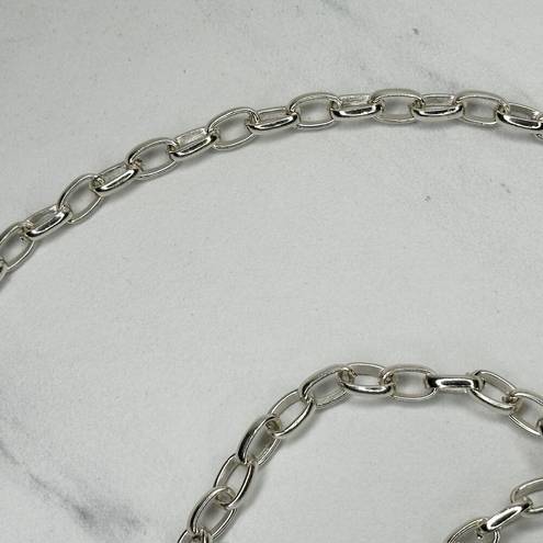 The Moon  and Star Silver Tone Metal Chain Link Belt OS One Size