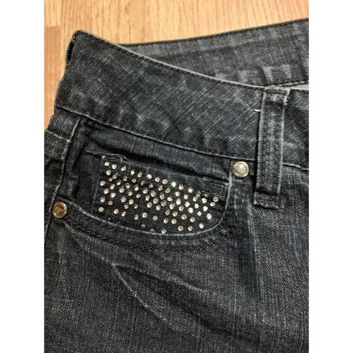 Apt. 9  Luxor Maptoe Womens  Black Jeans Size 6 Rhinestones On Pockets Straight