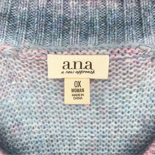 a.n.a  Ombre Knit V-Neck Sweater Blue Pink Size 0X