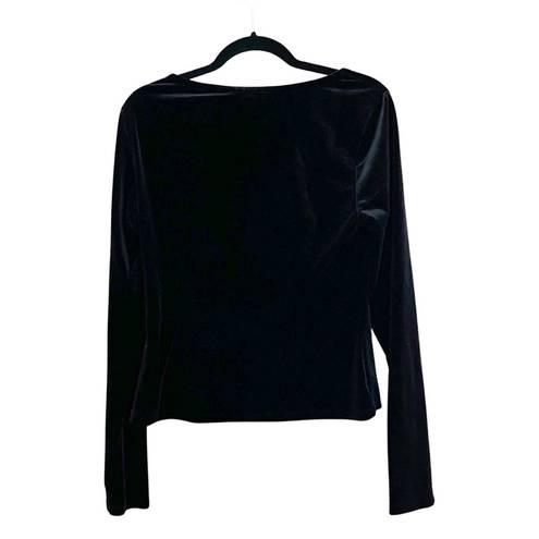 n:philanthropy NWT  Square Neck Long Sleeve Velvet Top Black sZ L