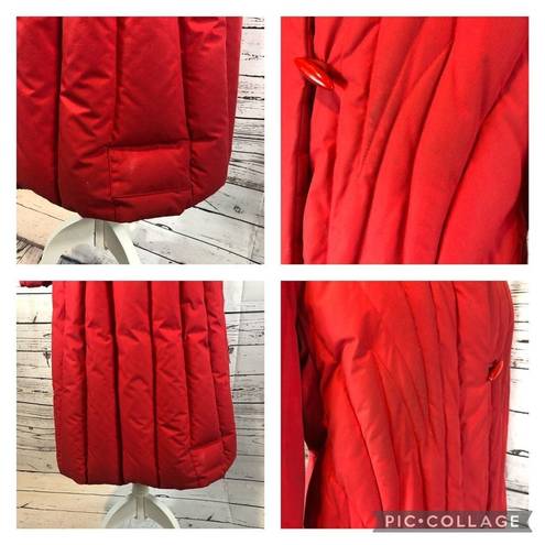 Edge 1980s The Waters  Vintage Red Quilted Down Puffer Coat size small