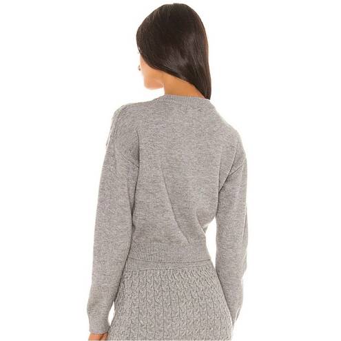 Heartloom  Asher Gray Cable Knit Cropped Sweater