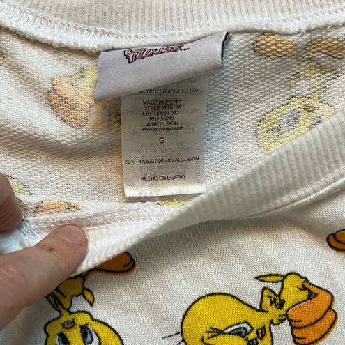 Looney Tunes  Tweety Bird Women’s Cropped Long Sleeve T-shirt Size Large