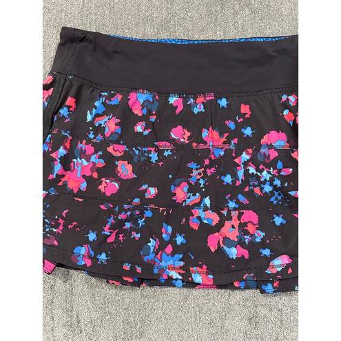 Lululemon  Black Pace Rival Mid Rise Tennis Skirt Dandy Digie Multi Black Size 6