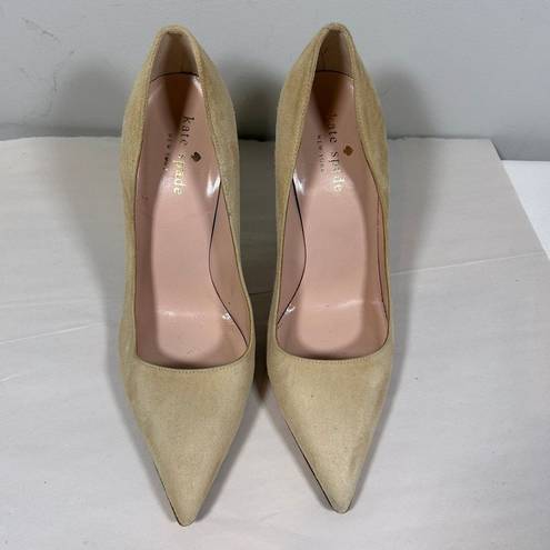 Kate Spade  licorice‎ Suede Pointed Toe Pump Heels Womens 6B Nude