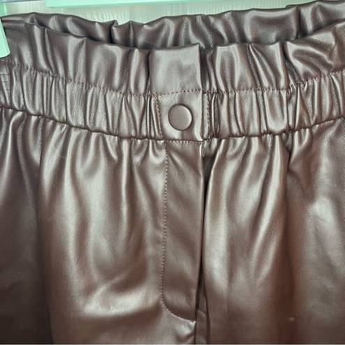 Laundry by Shelli Segal  Faux Leather Shorts Dark Brown M